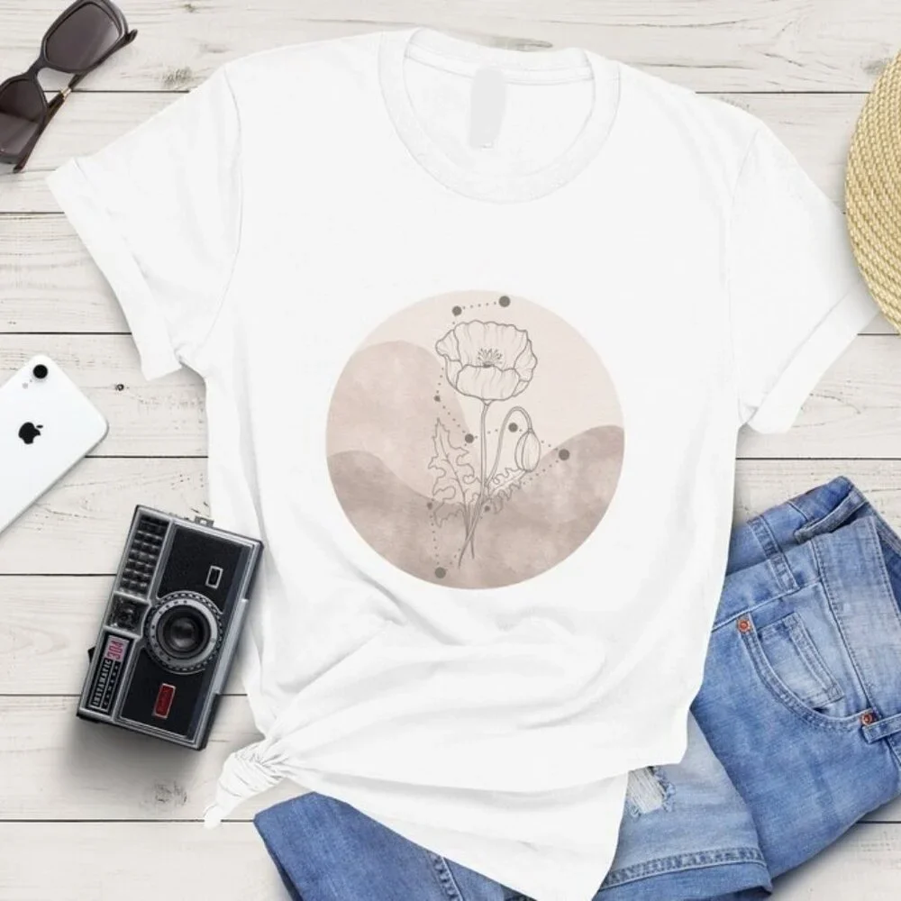 Leo August Horoscope T shirt, Celestial Birth Flower shirt, August Birthday Gift - Picture 1 of 4